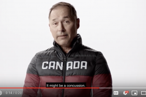 World ski champion Steve Podborski speaks to the camera